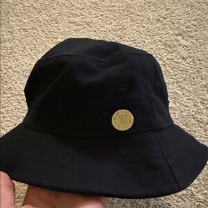 Black Bucket Hat with Gold Emblem